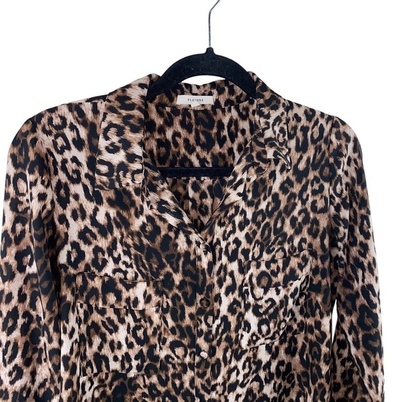 Pleione Women’s Leopard Cheetah‎ Long Sleeve Shirt Blouse Sz S - Picture 4 of 8